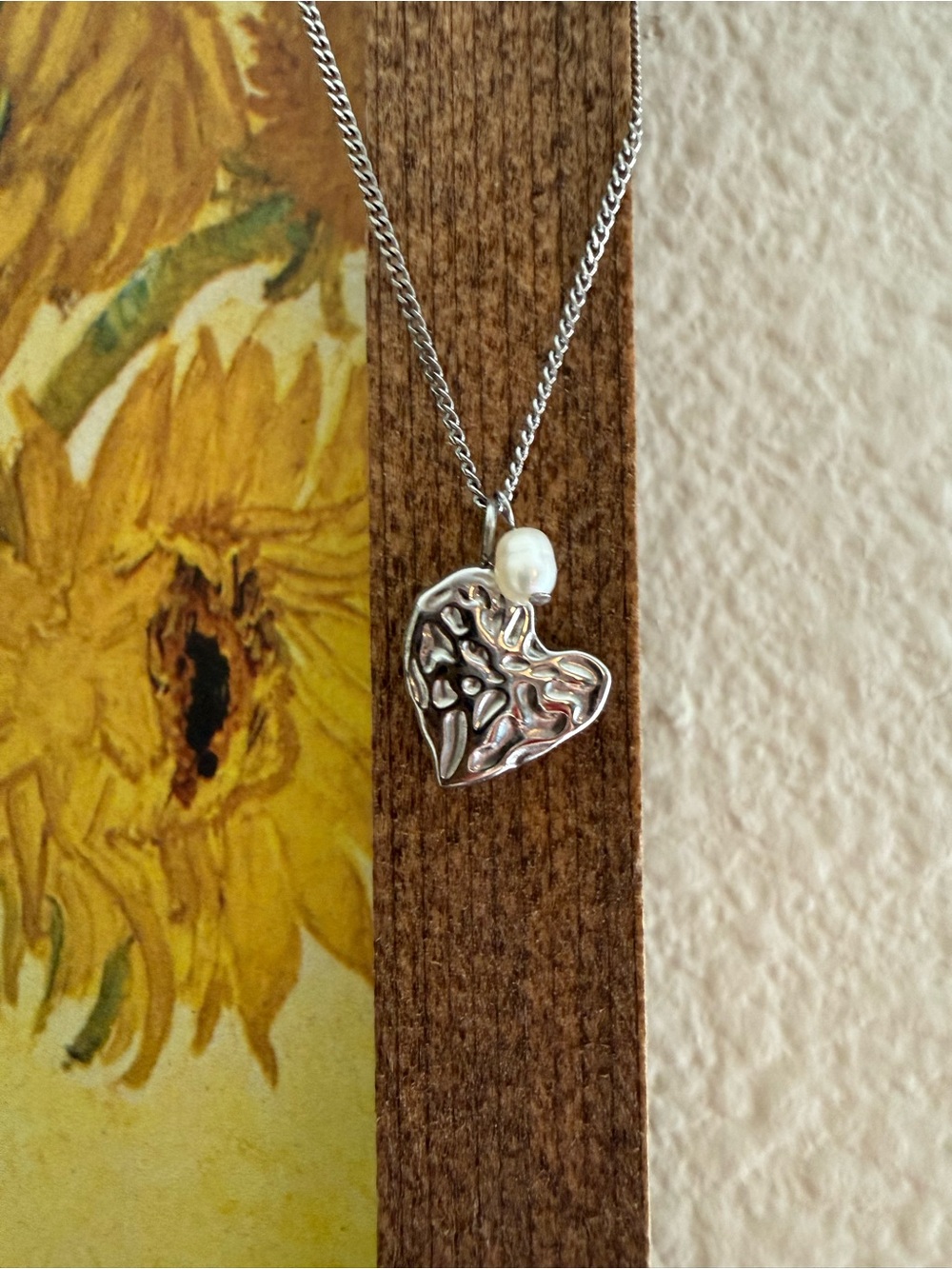 Atolea Valentine Silver Heart Pendant Necklace with Pearl Accent